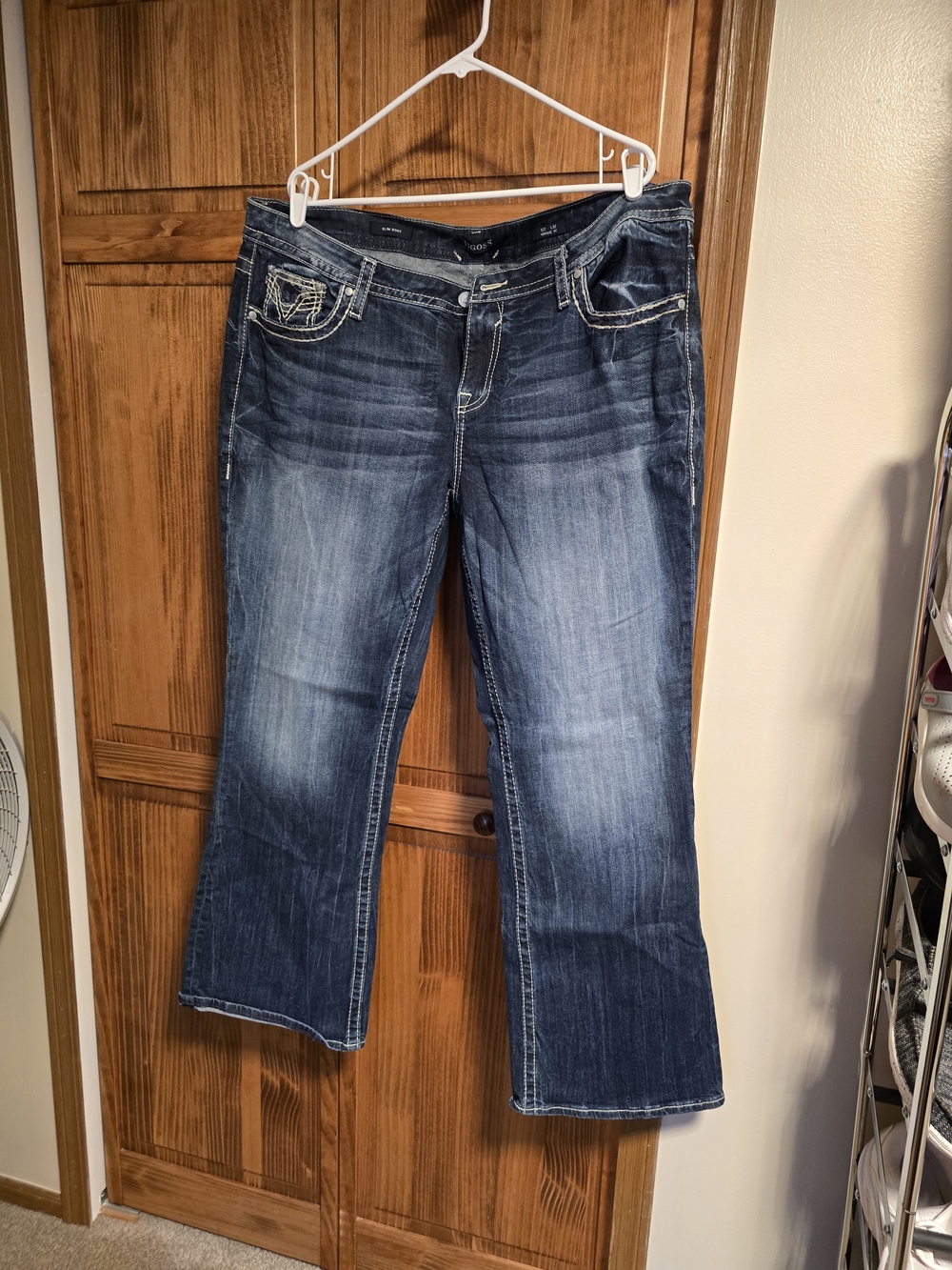 Vigoss Women’s Boot Cut Jeans in Dark Blue Wash Heritage Fot